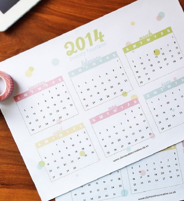 kalendarz do druku 2014